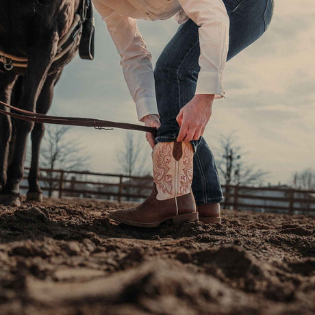 Damen Crush Westernstiefel Treibholz-Braun