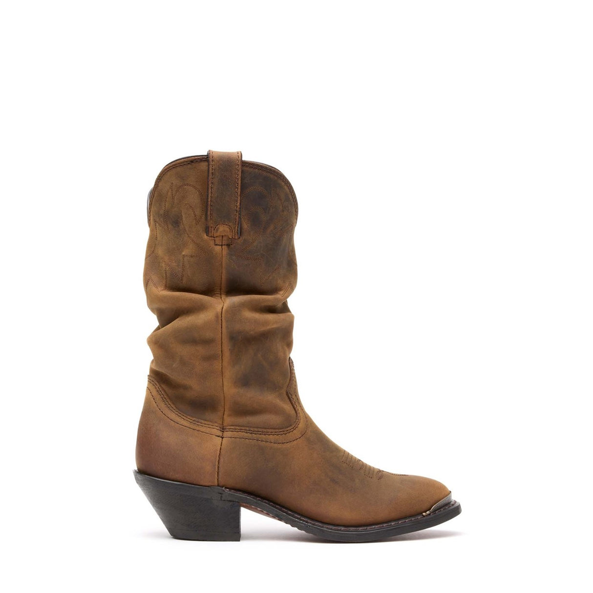 Damen Slouch Westernstiefel Vintage-Hellbraun