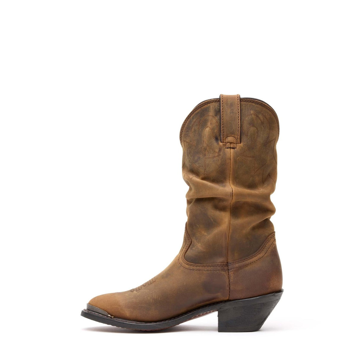 Damen Slouch Westernstiefel Vintage-Hellbraun