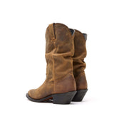Damen Slouch Westernstiefel Vintage-Hellbraun