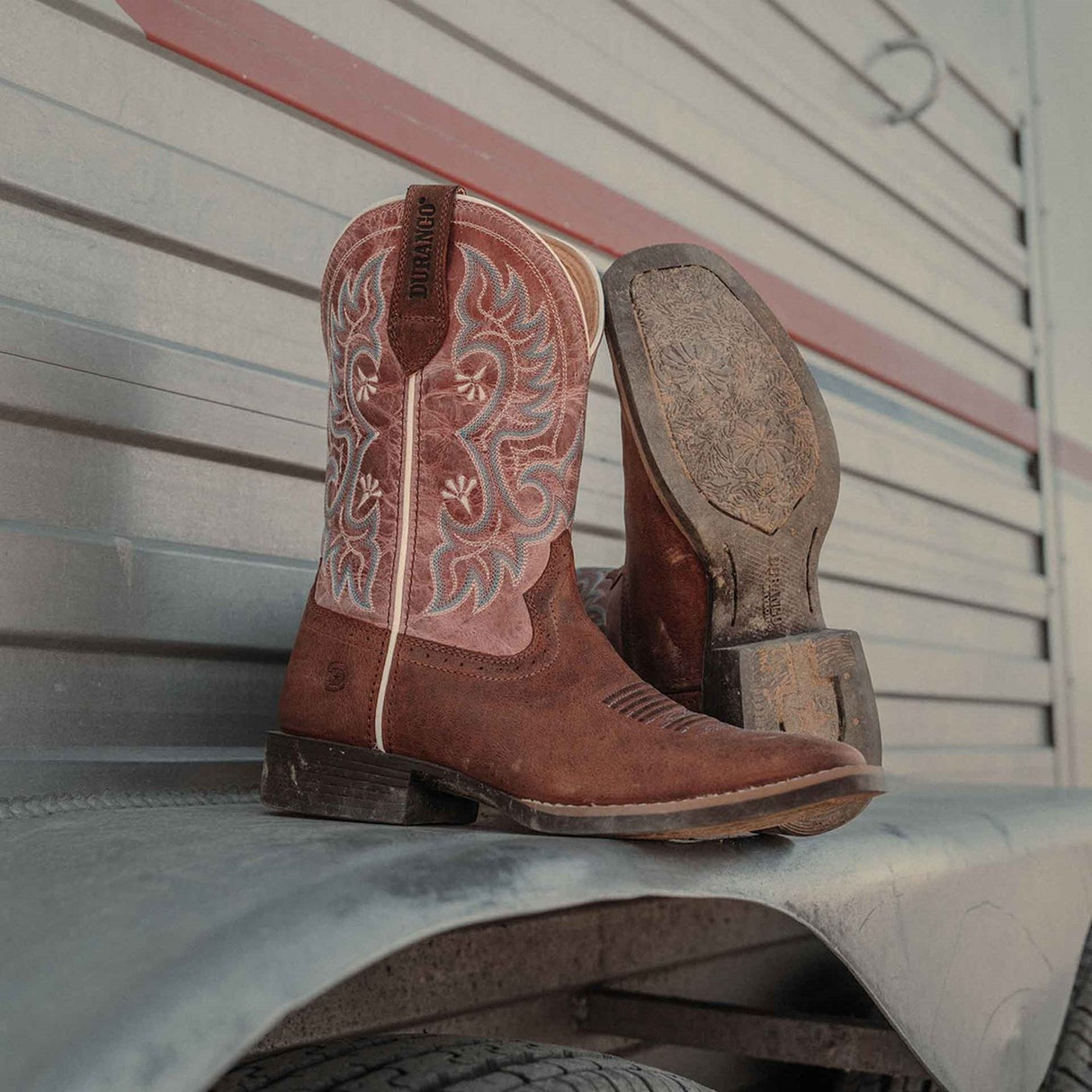 Damen Shyloh Westernstiefel Rostbraun Altrosa