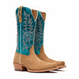 Damen Arena Pro Elite Westernstiefel Rehbraun Aquamarin