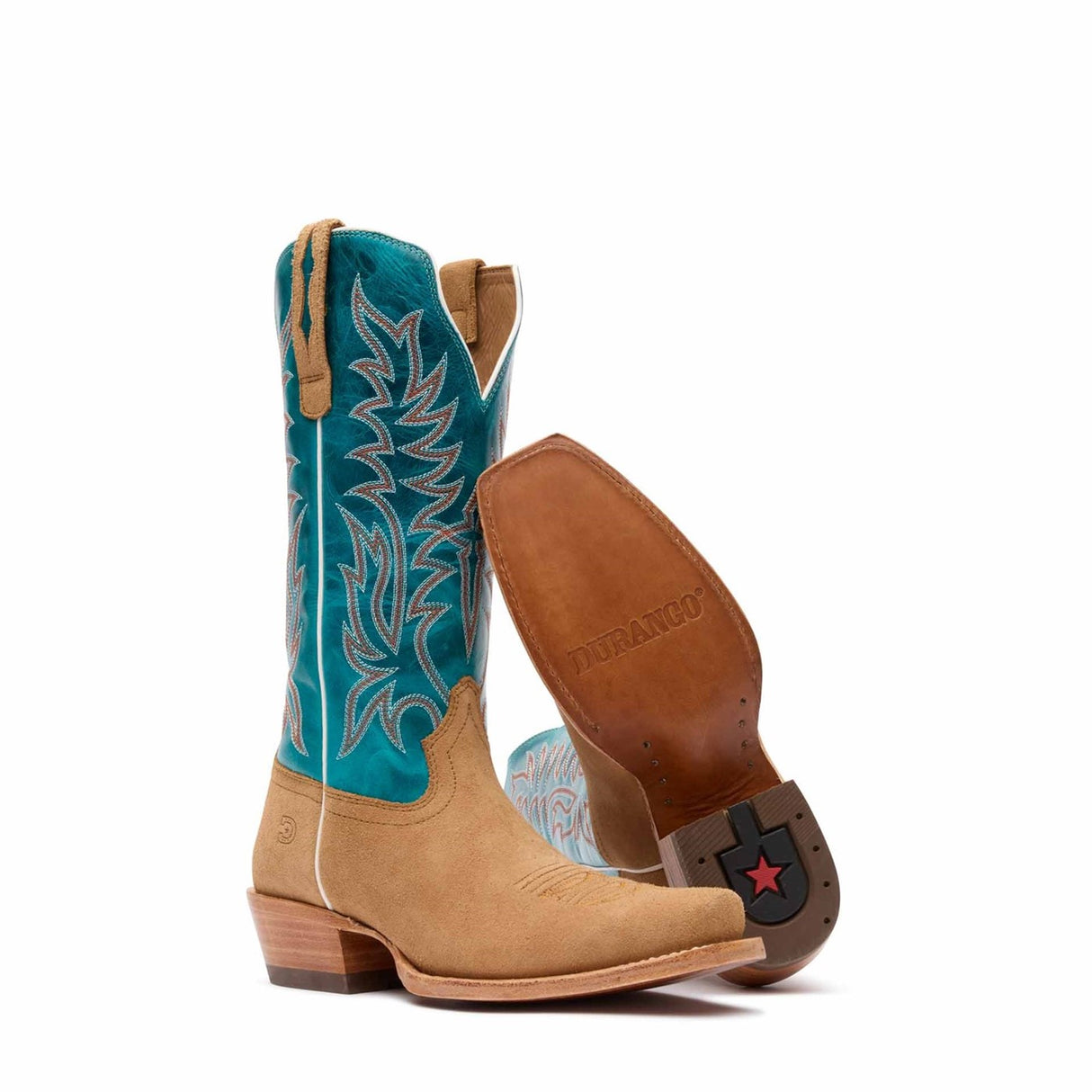 Damen Arena Pro Elite Westernstiefel Rehbraun Aquamarin