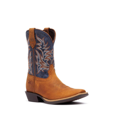 Kinder Shyloh Westernstiefel Wrangler-Braun Denimblau