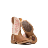 Kinder Shyloh Westernstiefel Honigbraun Metallic-Pfirsich
