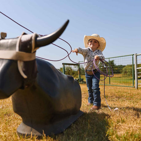 Kinder Shyloh Westernstiefel Honigbraun Metallic-Pfirsich
